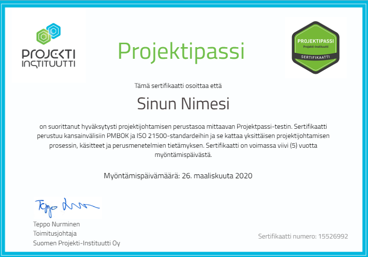 Kuinka saat Projektipassin?